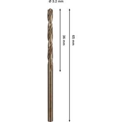 Bosch Accessories 2608577592 2608577592 HSS-Co kovový spirálový vrták 3.2 mm Celková délka 65 mm Cobalt 1 ks