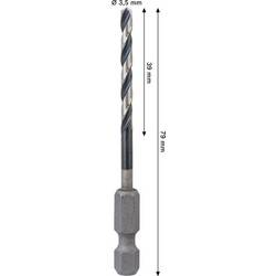 Bosch Accessories 2608577569 2608577569 HSS-G kovový spirálový vrták 3.5 mm Celková délka 79 mm broušený 1 ks