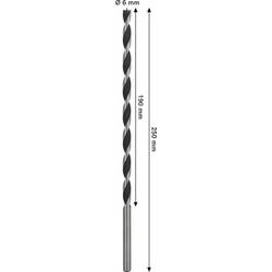 Bosch Accessories 2608577721 spirálový vrták do dřeva 6 mm Celková délka 250 mm 1 ks