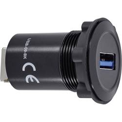 TRU COMPONENTS USB-09-BK Vestavný USB konektor zásuvka, vestavná USB zásuvka typ A ⇔ USB zásuvka typ B Množství: 1 ks