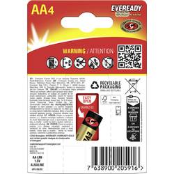 Eveready E304430400 tužková baterie AA alkalicko-manganová, 1.5 V, 4 ks