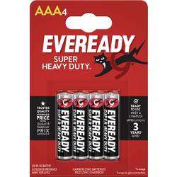 Eveready SHD mikrotužková baterie AAA zinko-uhlíková 1.5 V 4 ks