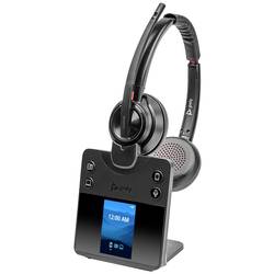 HP Poly Savi 8420 Office DECT Headset otevřená (On Ear) DECT, Bluetooth® stereo černá Potlačení hluku regulace hlasitosti, Vypnutí zvuku mikrofonu Počítače
