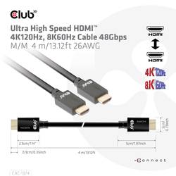club3D HDMI kabel Zástrčka HDMI-A 4.00 m černá CAC-1374 HDMI kabel