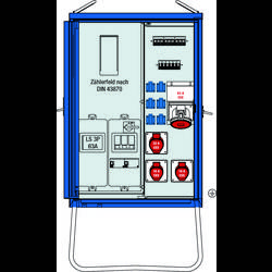 AS Schwabe A-V-E 2 44 kVA elektrický rozvaděč na stavbu 61832 400 V 80 A