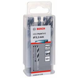 Bosch Accessories 2608577219 2608577219 HSS kovový spirálový vrták 5.1 mm Celková délka 86 mm leštěný DIN 338 válcová stopka 10 ks