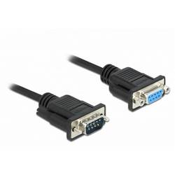 Delock sériový kabel [1x D-SUB zásuvka 9pólová - 1x D-SUB zástrčka 9pólová], 2 m, černá