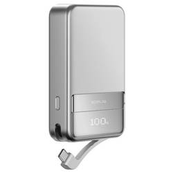 ECOFLOW Rapid 10000 powerbanka Li-Ion, 10000 mAh, MagSafe, Bezdrátové nabíjení Qi, USB-C®, Bezdrátové nabíjení, stříbrná