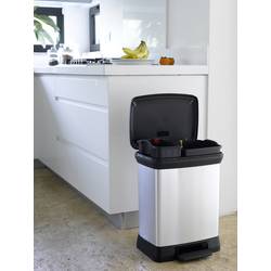 Curver DECO Bin 240638 odpadkový koš, 30 l, (š x v x h) 390 x 510 x 290 mm, stříbrná, černá, 1 ks