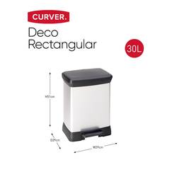 Curver DECO Bin 240638 odpadkový koš, 30 l, (š x v x h) 390 x 510 x 290 mm, stříbrná, černá, 1 ks
