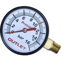 Aerotec manometr 9052069 neu Připojení (manometr): zadní strana Vnější závit 1/4 1 ks