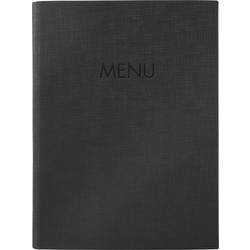 Sigel SM203 Pořadač na jídelní lístky DIN A5 1 ks včetně 2 dvojitých průhledných fólií pro 8 stran, Gumová vazba černá