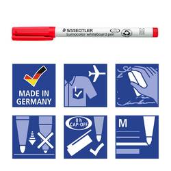 Staedtler 301 WP4 Lumocolor whiteboard pen 301 popisovač na bílé tabule černá, červená, modrá, zelená N/A