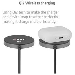club3D bezdrátová indukční nabíječka 25 W Qi2 USB-C 25Wa CAC-3027 Výstup Qi standard černá