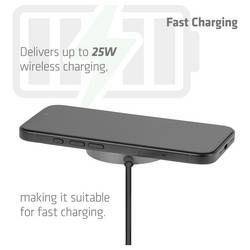 club3D bezdrátová indukční nabíječka 25 W Qi2 USB-C 25Wa CAC-3027 Výstup Qi standard černá