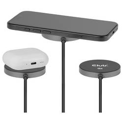 club3D bezdrátová indukční nabíječka 25 W Qi2 USB-C 25Wa CAC-3027 Výstup Qi standard černá