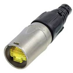 Neutrik NE8MX Neutrik ECON NE8MX - etherCON kabel RJ45 zástrčka s ochranným nikl NE8MX zástrčka, rovná Počet pólů 8P8C žlutá, černá 1 ks