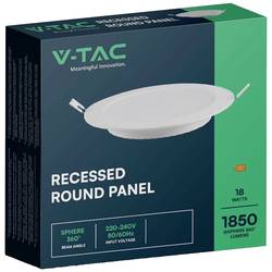 V-TAC VT-61018-RD 7865 LED panel vestavný Energetická třída (EEK2021): E (A - G) 18 W neutrální bílá bílá