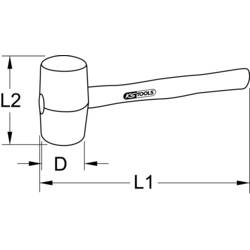 KS Tools 140.1237 Gumové kladivo, 500 g
