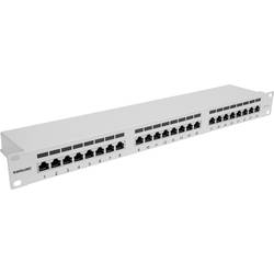 Intellinet 24-Port Cat6a Patchpanel geschirmt 1HE Kabeleinführung 90° abgewinkelt grau 24 portů patch panel 483 mm (19) CAT 6A 1 U šedá (RAL 7035) osazený