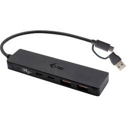 i-tec C31HUBMETAL2A2C USB Hub 2 + 2 port USB-A, USB-C® USB 3.2 Gen2 10 GBit/s s konektorem USB C černá I-TEC USB-C Metal HUB 2xUSB 3.0 2xUSB-C