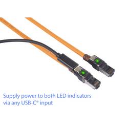 Renkforce RJ45 síťové kabely, propojovací kabely CAT 6A S/FTP 10.00 m oranžová Funkce vyhledávání portů, bez halogenů, samozhášecí 1 ks