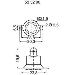 TRU COMPONENTS bimetalový spínač 250 V 10 A Teplota pro otevření (± 5°C) 60 °C Zavírací teplota 50 °C 1 ks
