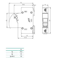 ETI Elektrotechnik EFH 10 DC 1p, 002540201 držák pojistky, 1000 V, 25 A, 1 ks