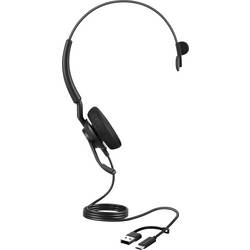 Jabra Engage 40 Headset otevřená (On Ear) kabelová mono černá Redukce šumu mikrofonu, Potlačení hluku headset, monofonní, regulace hlasitosti, Vypnutí zvuku