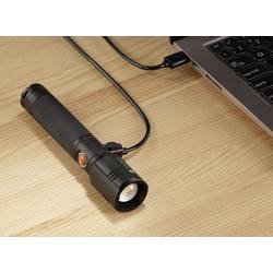 TOOLCRAFT SMD LED kapesní svítilna, nastavitelná, s USB rozhraním, s režimem stroboskopu, napájeno akumulátorem, 1000 lm, 35 h, 194 g