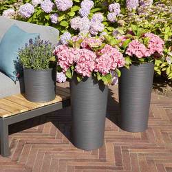 Siena Garden LOCON GROOVE 722_50 Nádoba na rostliny polypropylen antracitová