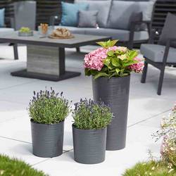 Siena Garden LOCON GROOVE 722_50 Nádoba na rostliny polypropylen antracitová