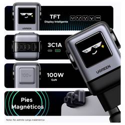 UGREEN Uno X688 USB nabíječka, GaN, 3x USB-C®, 1x USB A , 100 W, PPS, Dodávka energie, Rychlé nabíjení, šedá