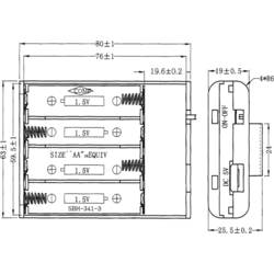 Velleman BH341USB úložný box na baterie 4x AA (d x š x v) 60 x 20 x 80 mm