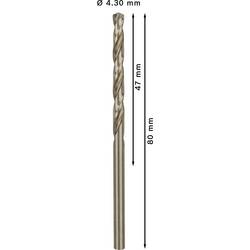 Bosch Accessories 2608588093 kovový spirálový vrták 4.3 mm 10 ks