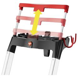 Hailo L100 TOPLINE 8050-807 hliník štafle vč. odkládacího místa na nářadí max.prac. výška: 3.72 m stříbrná, černá, červená EN 131 10.1 kg