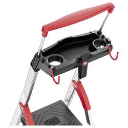 Hailo L100 TOPLINE 8050-807 hliník štafle vč. odkládacího místa na nářadí max.prac. výška: 3.72 m stříbrná, černá, červená EN 131 10.1 kg