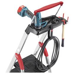 Hailo L100 TOPLINE 8050-807 hliník štafle vč. odkládacího místa na nářadí max.prac. výška: 3.72 m stříbrná, černá, červená EN 131 10.1 kg