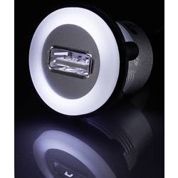 TRU COMPONENTS USB 2.0 zásuvka, typ A, vestavná černá 1x USB zásuvka, typ A na 1x USB zástrčka, typ A s osvětlením a 1,5m kabelem Množství: 1 ks