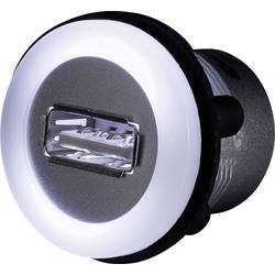 TRU COMPONENTS USB 2.0 zásuvka, typ A, vestavná černá 1x USB zásuvka, typ A na 1x USB zástrčka, typ A s osvětlením a 1,5m kabelem Množství: 1 ks