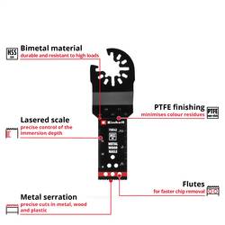 Einhell 708042 Tauchsägeblatt BIM Met, 22mm bimetalový sada multifunkčního nářadí 22 mm 1 ks