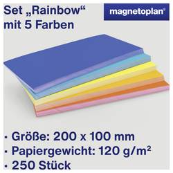 magnetoplan Rainbow moderační karta barevně tříděná , červená, oranžová, žlutá obdélníkový 200 mm x 100 mm 250 ks