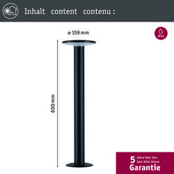Paulmann 94755 Plate ZB 2200-3000K Osvětlení chodníčků LED 5.5 W antracitová