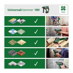 Bosch Home and Garden UniversalHammer 18V -aku vrtací kladivo 18 V 2.5 Ah Li-Ion vč. 2x aku, vč. nabíječky, kufřík