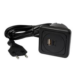 interBär 9016-014.81 3násobný USB nabíjecí zásuvka do zdi Jednodílná sada s USB, s USB-C® IP20 černá