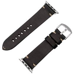 JT Berlin Watchband Alex II Vintage náramek 42 mm, 44 mm, 45 mm, 46 mm M černá, stříbrná Watch Series 1, Watch Series 2, Watch Series 3, Watch Series 4, Watch