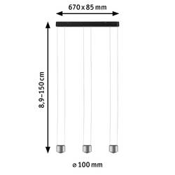 Paulmann Aldan 79720 LED závěsný lustr LED LED 15 W hliník, černá