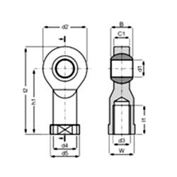 igus KBRM-03 kloubová hlava Ø otvoru 3 mm