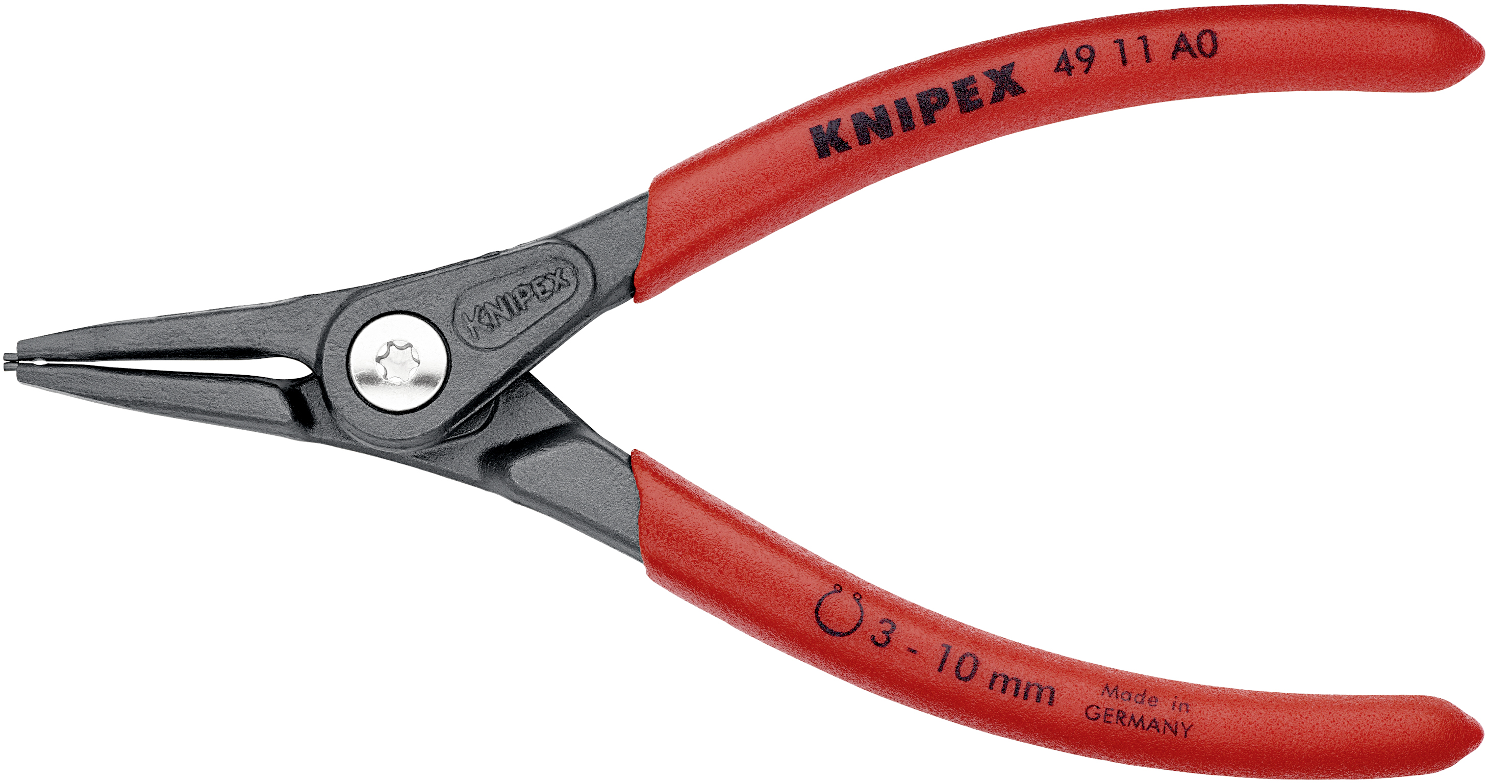 Knipex 49 11 A0 kleště na pojistné kroužky Vhodné pro (kleště na pojistné kroužky) vnější kroužky 3-10 mm Tvar hrotu rovný