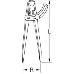 KS Tools 300.0418 Odpichovací kružítko nástrojová ocel